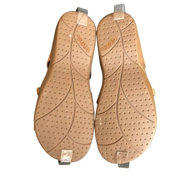 Taos Prize Leather Sandals Women’s Size 6 Tan 3 Strap Comfort - Picture 12 of 13